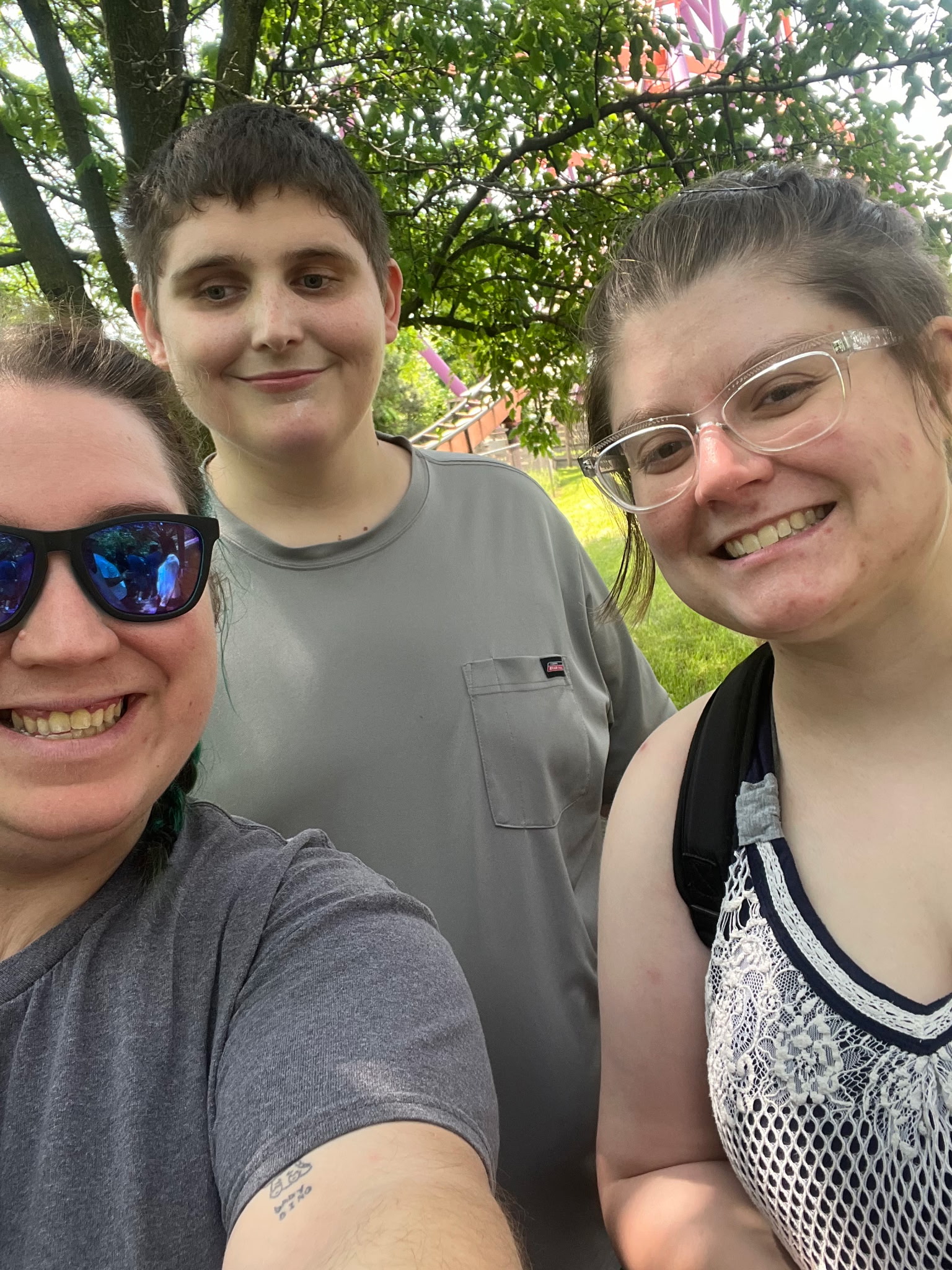 three people selfie